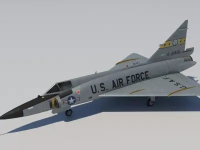 Convair F102 Delta Dart Low Poly Static Low-poly 3D model