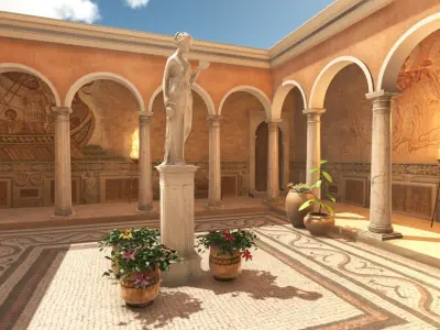 Roman Patio Low-poly 3D model