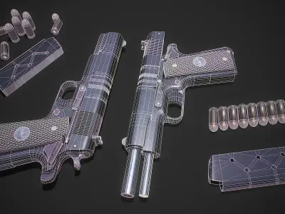 Army pistol Low-poly 3D model