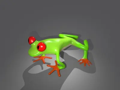 3d frog with eyes Low-poly 3D model