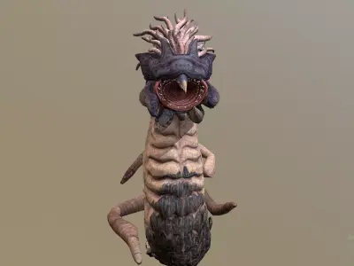 Sandworm Seahorse Attack Monters 3D model