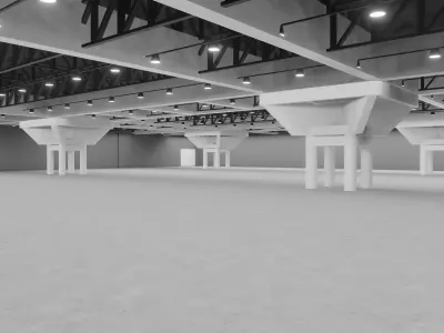 San Diego Convention Center Hall C Low-poly 3D model
