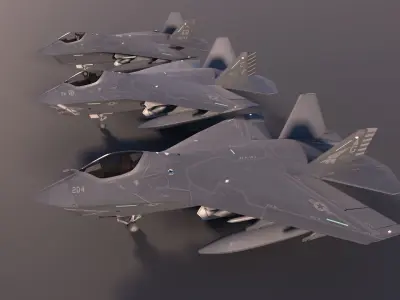 F-32 Joint Strike Fighter Low-poly 3D model
