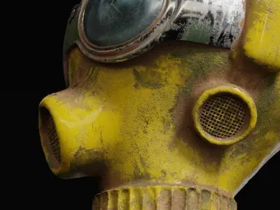 Apocalyptic Helmet Sci-fi Gas Mask Visor Free 3D model