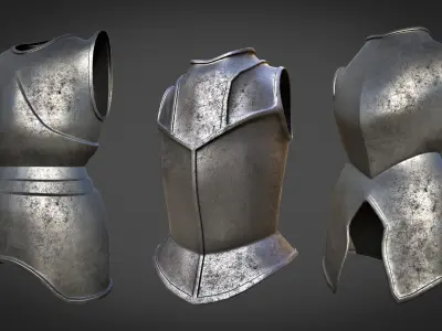 20 Body Armor Base Mesh Pack With UV Low-poly 3D model