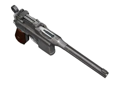 Mauser C96 Broomhandle - M1916 - Red 9 3D model