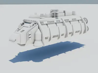 Cargo Space ship Carrier Free low-poly 3D model