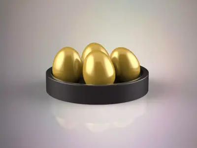 Golden eggs 3D model