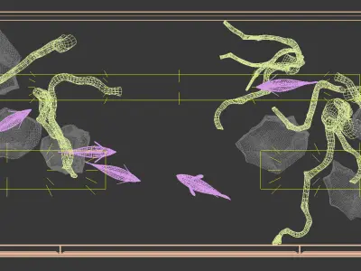 Aquarium fish tank with plants in it 3D model