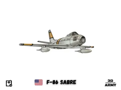 North American F-86 SABRE jet fighter - 3D printing 3D print model