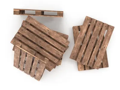 Wooden Pallets Low-poly 3D model