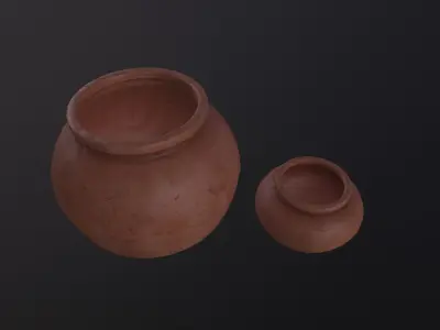 Medieval Cooking Pots 3D Model Low-poly 3D model