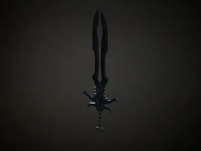 Medieval Evil Fantasy Sword Low-poly 3D model