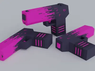 Desert Eagle Skin - rays 6 colors Free low-poly 3D model