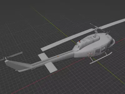Bell 212 UH-1N Twin Huey - High Detail Helicopter 3D print model