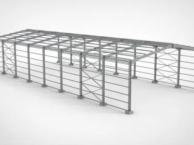 Industrial Metal Hangar 3D model