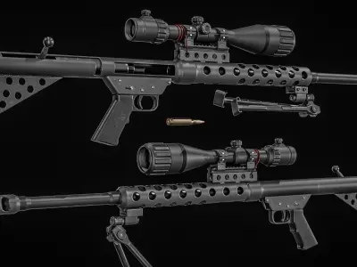BFG-50 50 Cal Sniper Rifle Low-poly 3D model