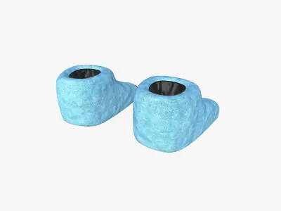 Slippers G03 Blue Dino Paw - Costume Character Design Low-poly 3D model