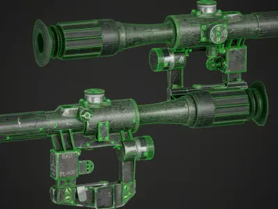 PSO-1 Scope Low-poly High Quality  Low-poly 3D model