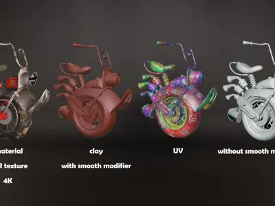 motorcycle  Low-poly 3D model