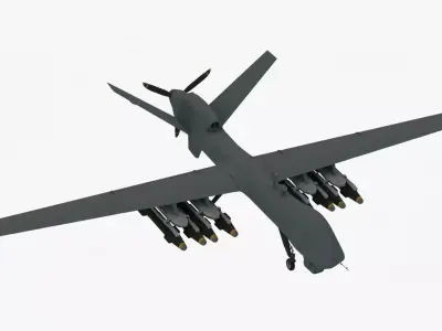UDIM 8K Unmanned Combat Air Vehicle MQ 9 Reaper UAV 3D model