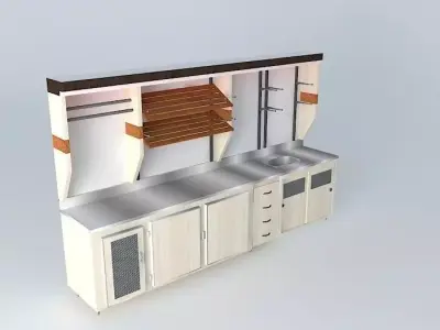 Kit115 Desk wall by Alex Marques Free 3D model
