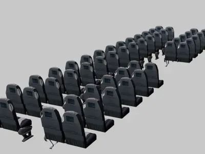 Bus chair Low-poly 3D model