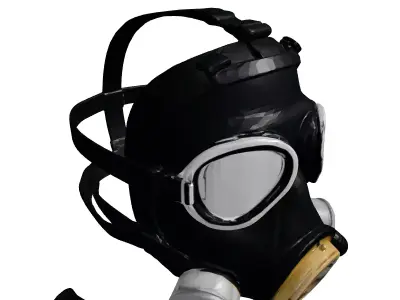 Dented Steel Gas Mask 3D model