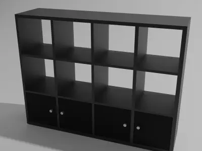 Library bookcase - bedroom furniture sets home Free low-poly 3D model