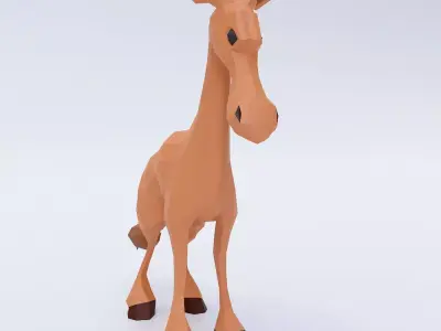 Horse cartoon 3d model  Low-poly 3D model