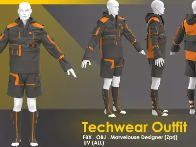 Techwear Outfit 3D model
