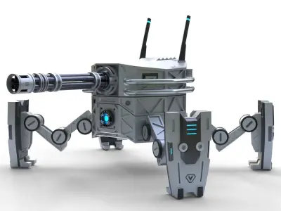 Spider Mech Low-poly 3D model