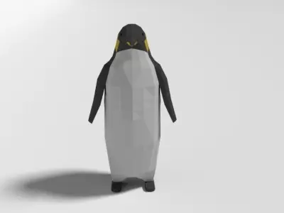 Low Poly Cartoon Penguin Low-poly 3D model