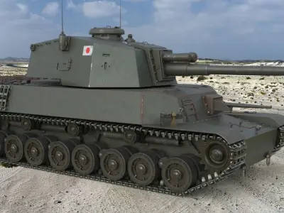 Tank Type 5 Chi-Ri Japan Vray  3D model