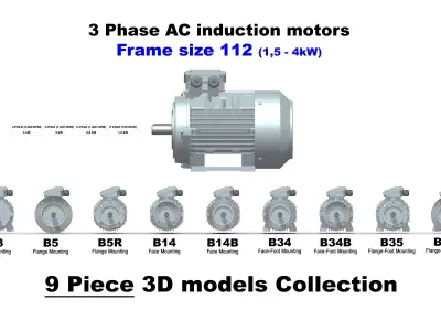 3 Phase AC induction motors - Frame size 112 3D model