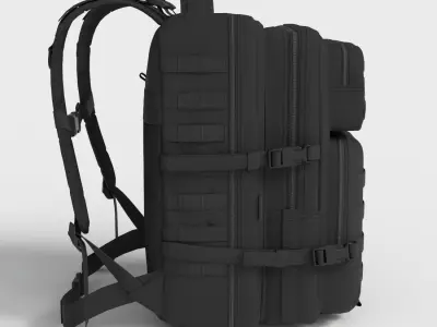 MILITARY TACTICAL BACKPACK Low-poly 3D model