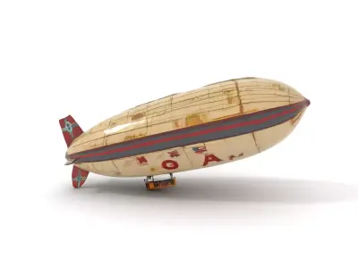 Vintage Airship model pack Low-poly 3D model
