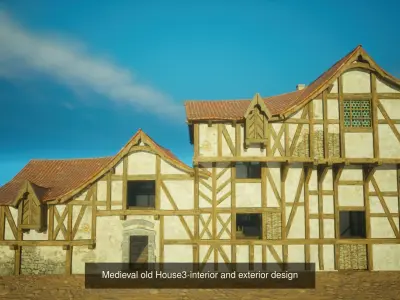 Next gen Medieval old Houses interior and exterior design pack 3D Model Collection