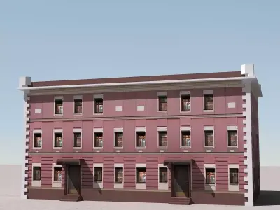 Building Lowpoly with roof Low-poly 3D model