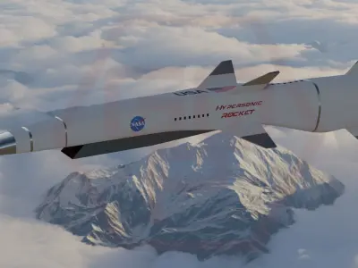 Hypersonic rocket Low-poly 3D model