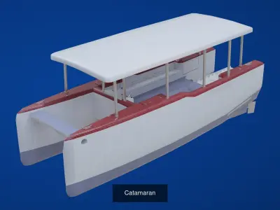 12 Watercraft Models lowPoly 3D model 3D Model Collection