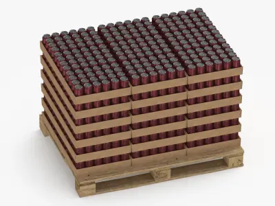 Cargo Cans Color 04 Plain and Packed 3D model