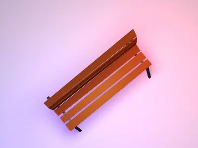Free Low-poly bench Free low-poly 3D model