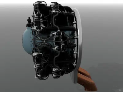R-1830 Twin Wasp Aircraft Engine 3D model
