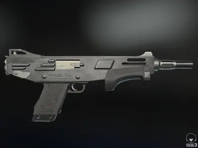 Mag-7 Shotgun Low-poly 3D model