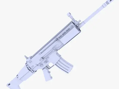 FN SCAR-L Assault Rifle Low-poly 3D model