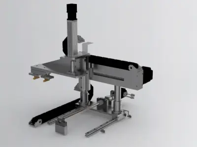 Three axis manipulator Low-poly 3D model