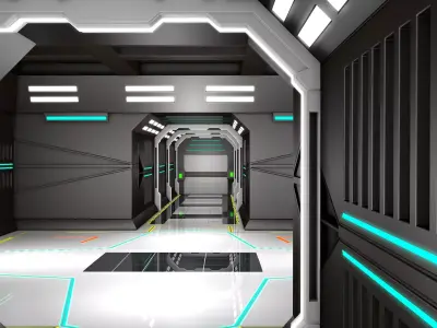 Sci Fi Corridor  3D model 77