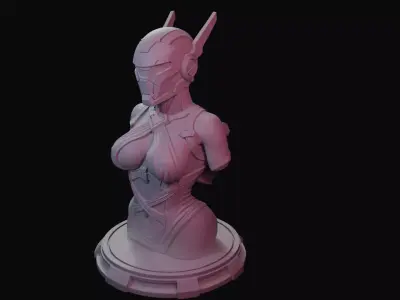 Sci-Fi Female Cyber Armor Bust 3D Print Model 3D print model