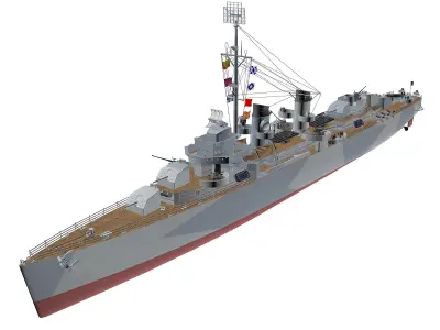 Fletcher Battleship 3D model